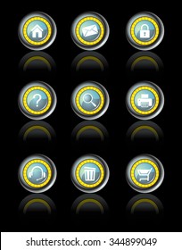 Futuristic Icon Set-vector illustration of three dimensional icons, inspired by rocket booster design.
