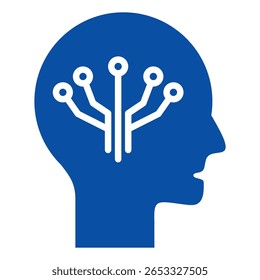 Ícones Futuristas Em Estilo Azul, Ilustração De Vetor