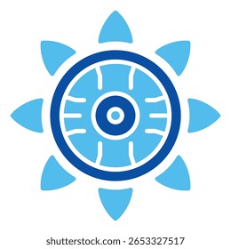 Ícones Futuristas Em Estilo Azul, Ilustração De Vetor
