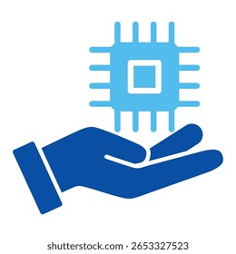 Iconos futuristas en estilo azul, Ilustración vectorial