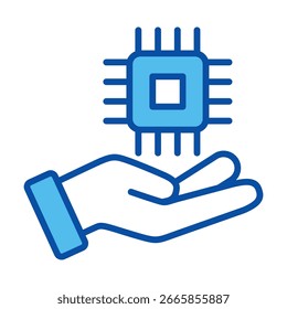 Iconos futuristas en estilo azul, Ilustración vectorial