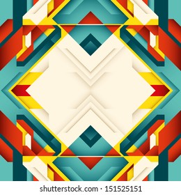 Ilustración futurista con objetos abstractos en color. Ilustración vectorial.