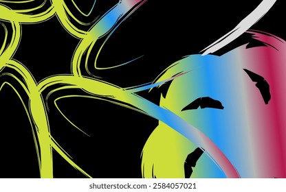 Futuristic illustration with artistic nuances and striking color combinations.