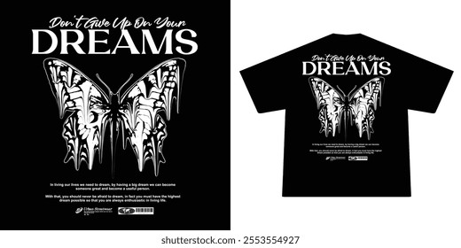 Futuristic Illustration of Butterflies t shirt design, vector graphic, typographic poster or tshirts street wear and Urban style