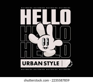 Futuristic illustration cartoon character of hand Graphic Design for T shirt Street Wear and Urban Style