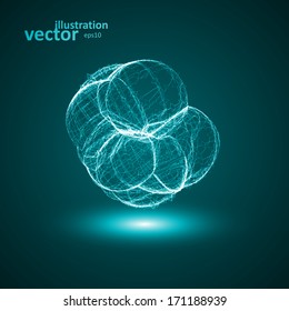 Futuristic illustration - conceptual virus, abstract shape eps10