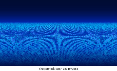 Futuristic illustration with explosion of data. Abstract digital background with glowing particles.