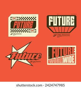 Futuristic illustration of future type t shirt design, vector graphic, typographic poster or tshirts street wear and Urban style