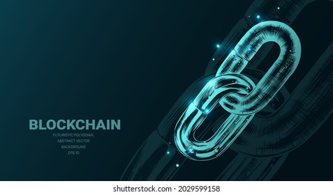 Futuristic illustration with hologram neon blockchain sketch, concept glowing icon sign on dark background. Vector digital art, technology, finance, bitcoin, crypto concept. svg