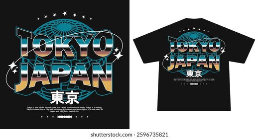 Futuristic illustration of japan vector t shirt design, vector graphic, typographic poster or tshirts street wear and Urban style	