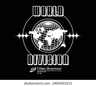  Futuristic illustration of world retro poster t shirt design, vector graphic, typographic poster or tshirts street wear and Urban style