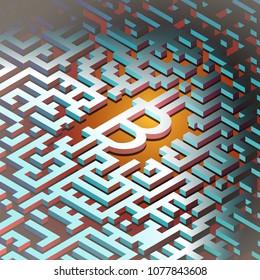 Futuristic image of digital money. Network technology bitcoins around the world.