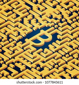 Futuristic image of digital money. Network technology bitcoins around the world.