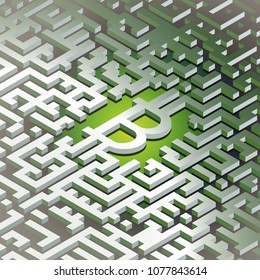 Futuristic image of digital money. Network technology bitcoins around the world.