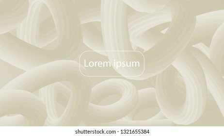 Futuristic impressionism gradient geometric background. Liquid color wallpaper design. 3d wavy shapes abstract background. Vibrant flowing curves. Trendy pale yellow composition.