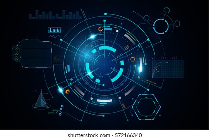 Futuristic Info Hud Circular Digital Sci Fi Concept Background