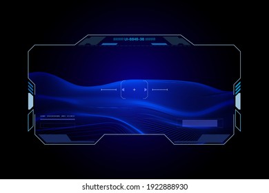 Futuristische Infografik Blue Screen Terrain Mountain Wireframe, Vektordesign.