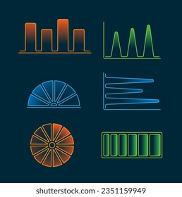 Futuristic infographic elements. Infographic element templates with charts and diagrams for data visualization.