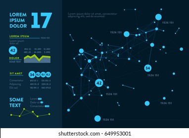 Futuristic infographic. Information aesthetic design. Complex data threads graphic visualization. Abstract data graph. Vector illustration