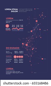 Futuristic infographic. Information aesthetic design. Complex data threads graphic visualization. Abstract data graph. Vector illustration