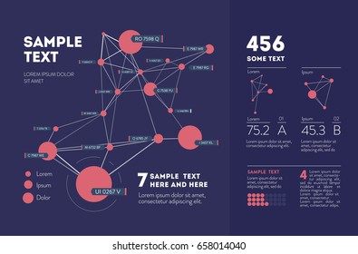 Futuristic Infographic. Information Aesthetic Design. Complex Data Threads Graphic Visualization. Abstract Data Graph. Vector Illustration