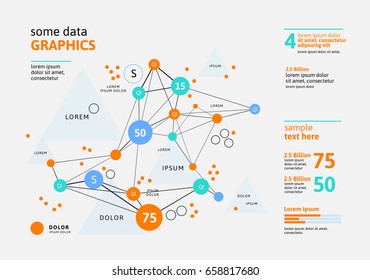 Futuristic Infographic. Information Aesthetic Design. Complex Data Threads Graphic Visualization. Abstract Data Graph. Vector Illustration