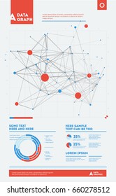 Futuristic infographic. Information aesthetic design. Complex data threads graphic visualization. Abstract data graph. Vector illustration