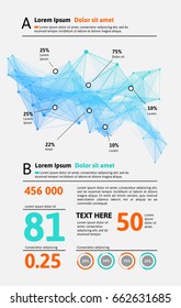 Futuristic infographic. Information aesthetic design. Complex data threads graphic visualization. Abstract data graph. Vector illustration
