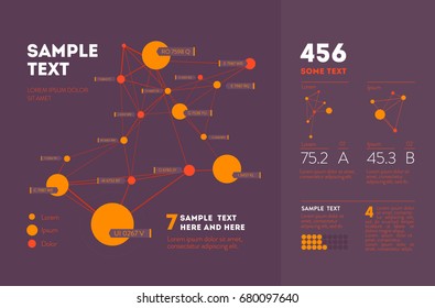 Futuristic infographic. Information aesthetic design. Complex data threads graphic visualization. Abstract data graph. Vector illustration