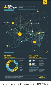 Futuristic infographic. Information aesthetic design. Complex data threads graphic visualization. Abstract data graph. Vector illustration