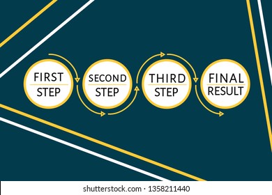 Futuristic Infographic template with 4 options (steps) and place for text. Yellow geometry template design for report, banner, workflow, business presentation. Editable vector EPS 10 illustration.
