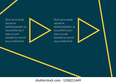 Futuristic Infographic template with 4 options (steps) and place for text. Yellow geometry template design for report, banner, workflow, business presentation. Editable vector EPS 10 illustration.