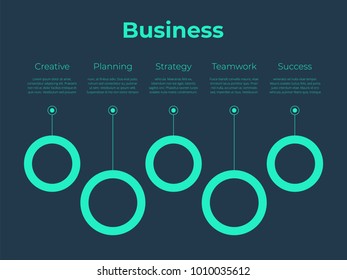 Futuristic infographic template with a steps for success. Business circle template with options for brochure, diagram, workflow, timeline, web design - Everything built on layers. 