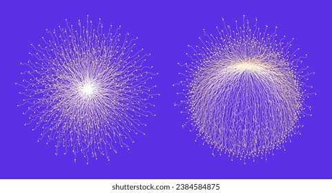 Futuristic infographics. Informational aesthetic design. Big Data Visualization. Circular Particles Dots Vortex. Futuristic Complex Visual Data Background. 3D Virtual Space. Cyberspace Illustration.