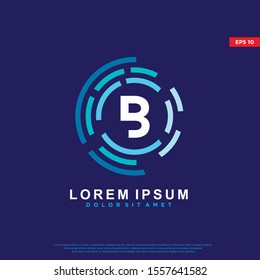 futuristic initial letter b digital logo. modern icon, template design