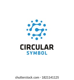 Futuristic Initial Letter CS SC C S with digital dots halftone modern technology logo design