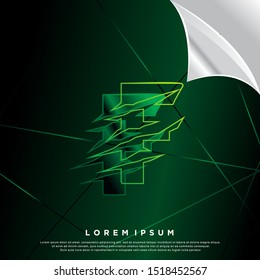 futuristic initial letter F icon, modern template logo design