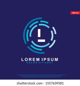 futuristic initial letter l digital logo. modern icon, template design