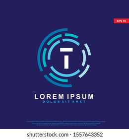 futuristic initial letter t digital logo. modern icon, template design
