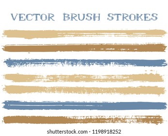 Futuristic ink brush strokes isolated design elements. Set of paint lines. Urban Ink brushe stripes isolated on white, vector colors guide book samples.