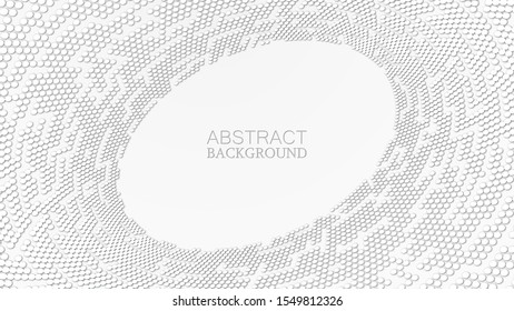 Futuristic innovation background. High tech white mockup. Oval volumetric pattern. Cyberspace vector.
