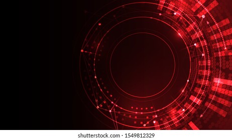 Futuristic innovation background. High tech red mockup. Cyber space vector