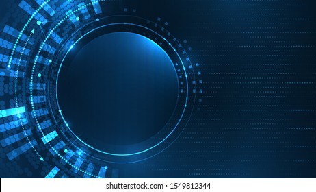 Futuristische Innovation, Hintergrund. High-Tech-Blau-Modell. Cyberspace-Vektorgrafik