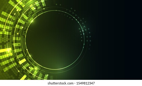 Futuristic innovation background. High tech green mockup. Cyber space vector