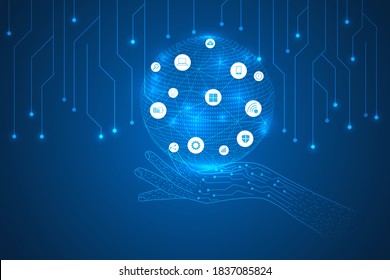 futuristic innovation and digital technology abstract background.