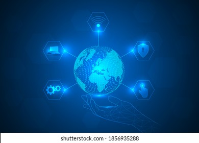 futuristische Innovation und abstrakte digitale Technologien. globale Revolution abstrakt.