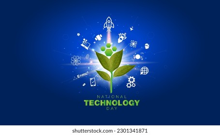 Futuristic, Innovative, sustainable technology and science development concept. Green, eco friendly, technology, ecology, renewable background with green energy.