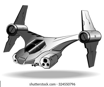 futuristic interceptor. vector illustration