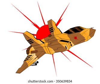 futuristic interceptor. vector illustration 3