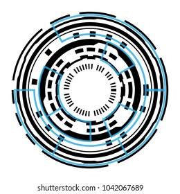 futuristic interface circle, technology symbol with white background, vector design